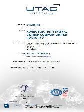 环境系统 认证书 : ISO14001 (越南二工廠)